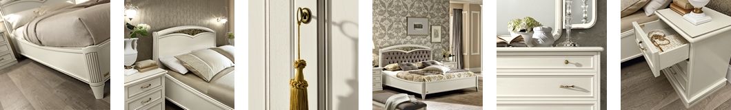 Klassieke witte bedden en slaapkamer meubelen Made in Italy