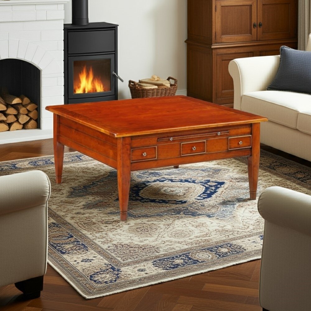 salontafel vierkant kersen of eiken lotus
