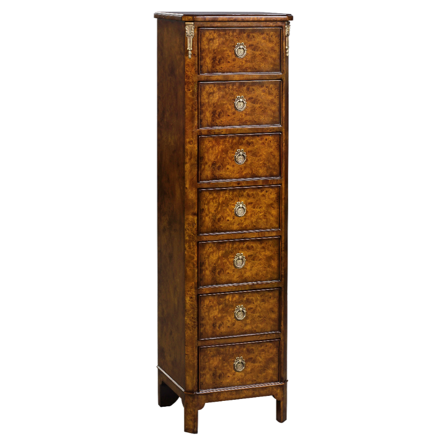 33573bs - french inlaid lingerie commode burl