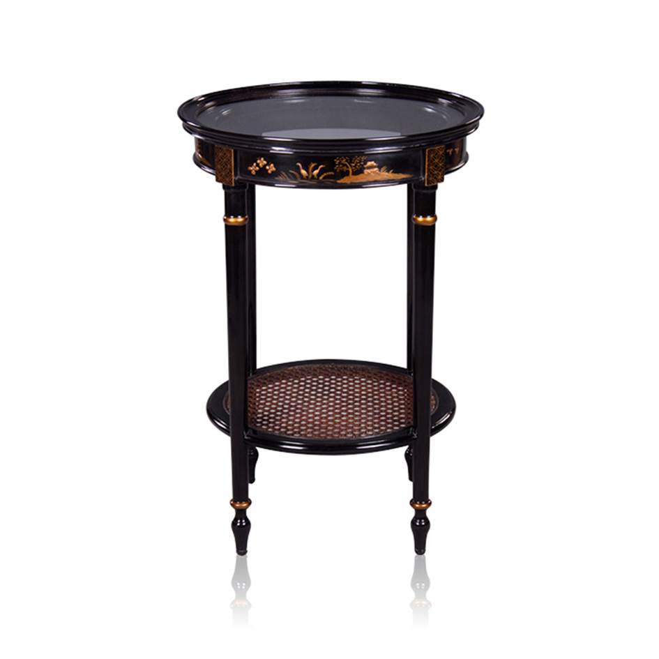 Chinoiserie Side Table Round Tall 33873