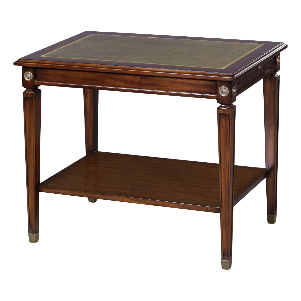 33421l - side table alain leather top