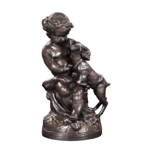 80063 - angel holding lamb - jansen statue antique - 1 sfd