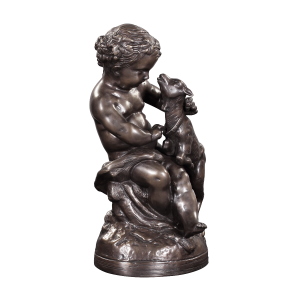 80063 - angel holding lamb - jansen statue antique - 2 sfd