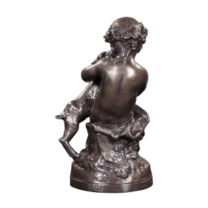 80063 - angel holding lamb - jansen statue antique - 3 sfd