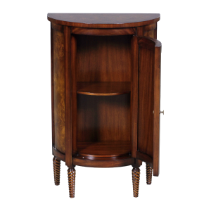 33033 - half round side cabinet burl em sfd3