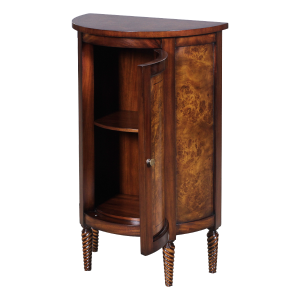 33033 - half round side cabinet burl em sfd4