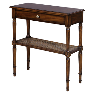 33720 - french end table with woven mat shelf em sfd2