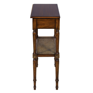 33720 - french end table with woven mat shelf em sfd4