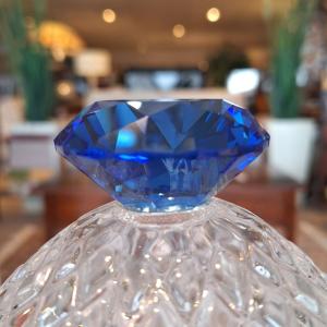 bonboniere kristal knop blauw