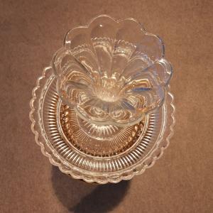 Fruitschaal kristal op voet met kelk