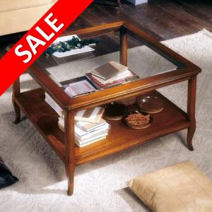 salontafel vierkant met glas klassiek 729