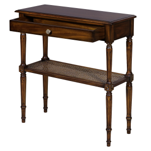 33720 - french end table with woven mat shelf em sfd3